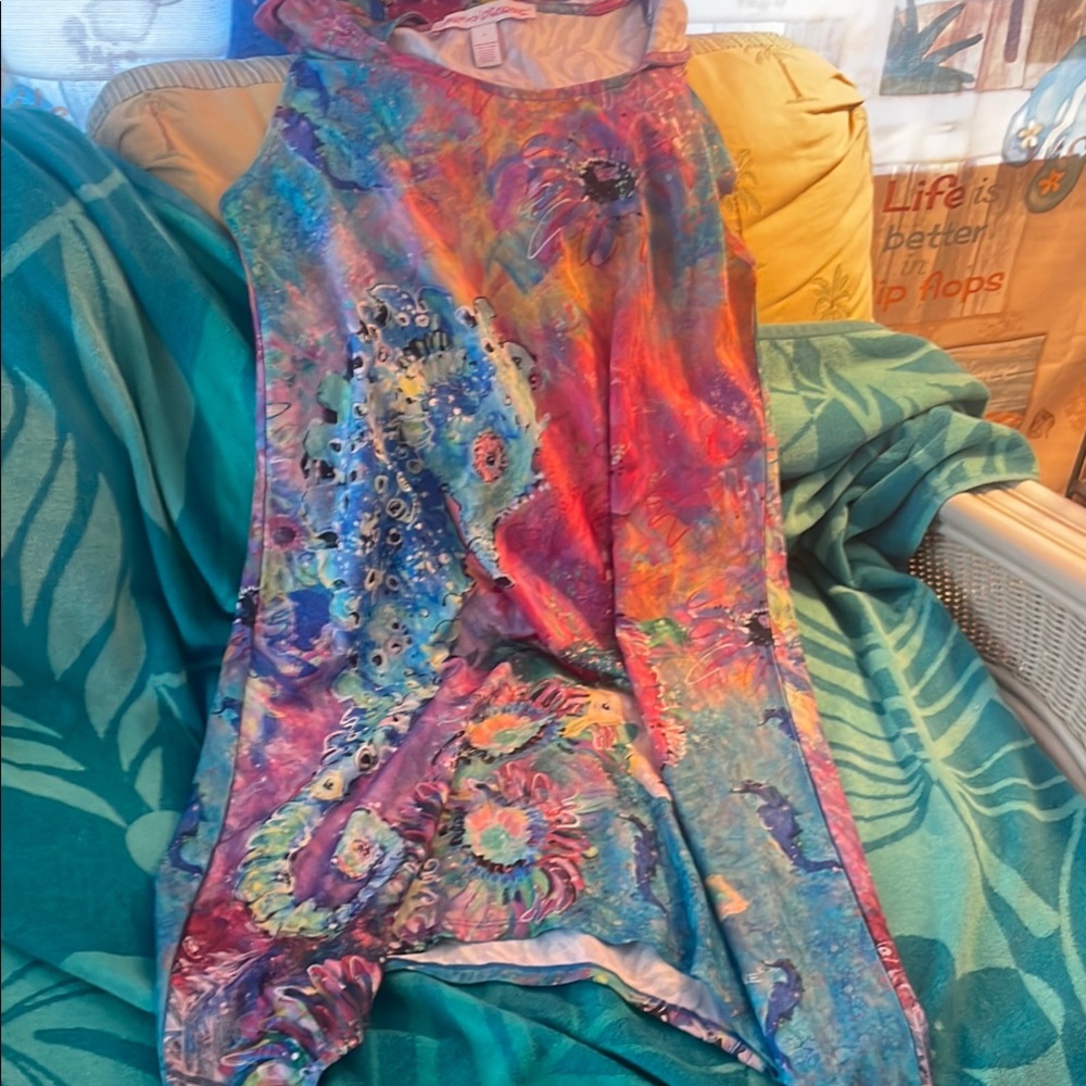 Colorful Sleeveless Dress with Hood